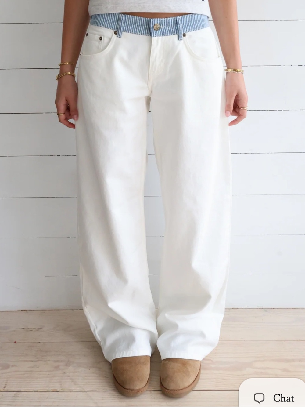 Studio seven designs Jodie Jeans white with blue trim